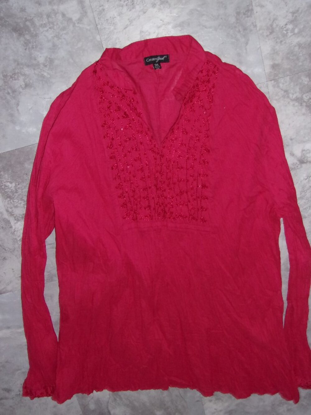 size 3x 3 x casual dress wear shirt womens red bling blouse career